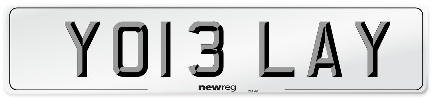 YO13 LAY Number Plate from New Reg